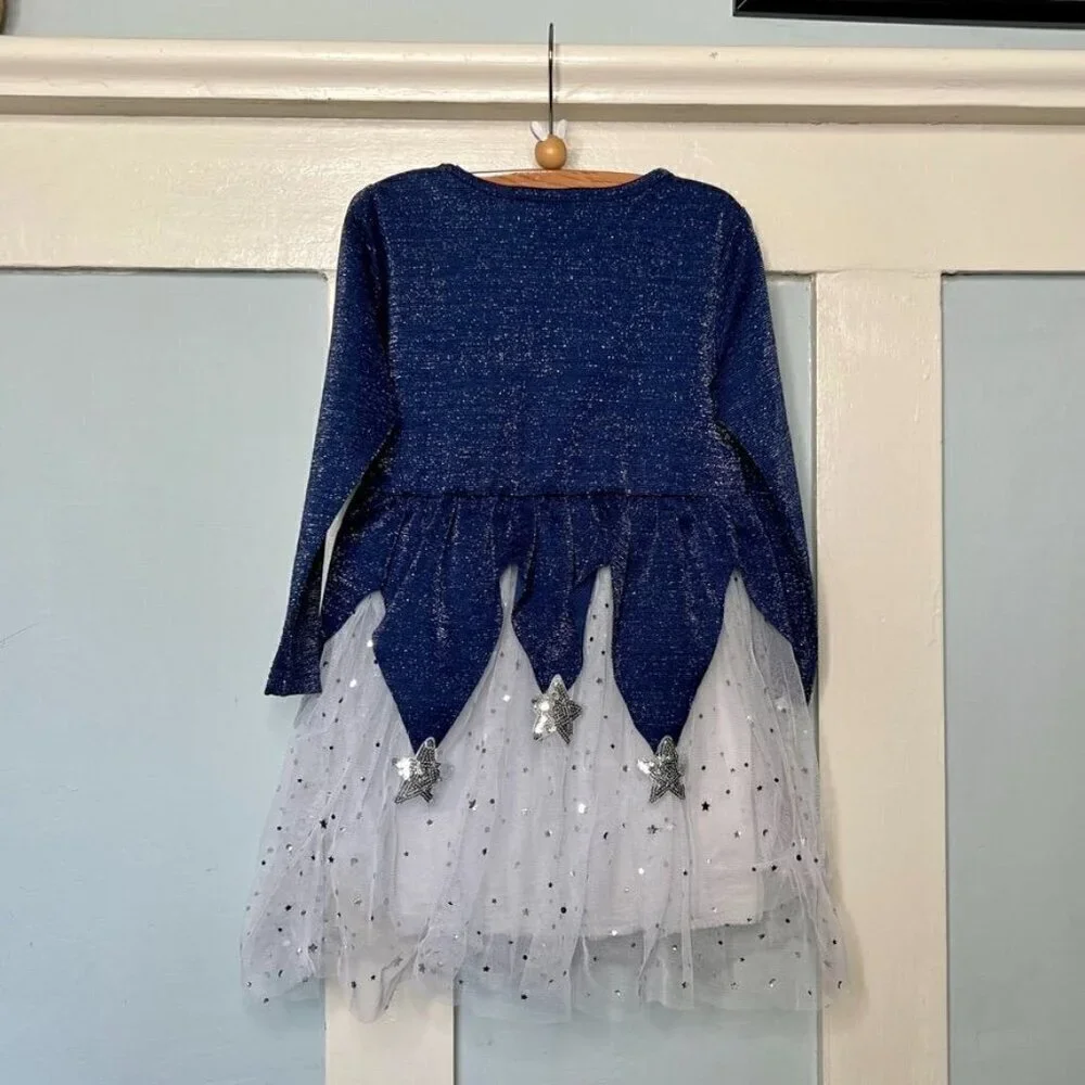 Vikita Glittery Star Sequined Appliquéd Dress